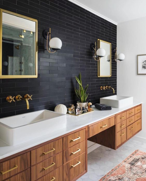 tiled accent wall